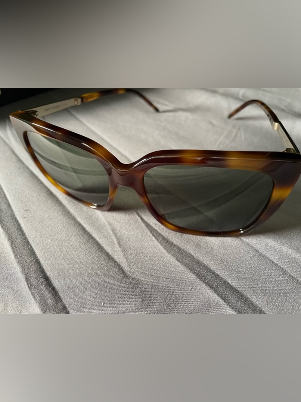 Rare Yves Saint Laurent Tortoiseshell Sunglasses Havana/Green (003) Lenses - Picture 4 of 7